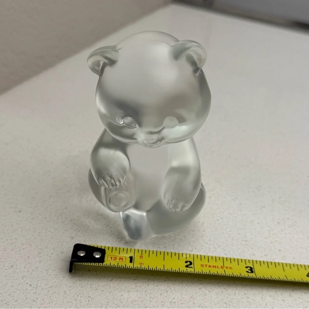 Vintage Fenton Bear Figurine Satin Glass